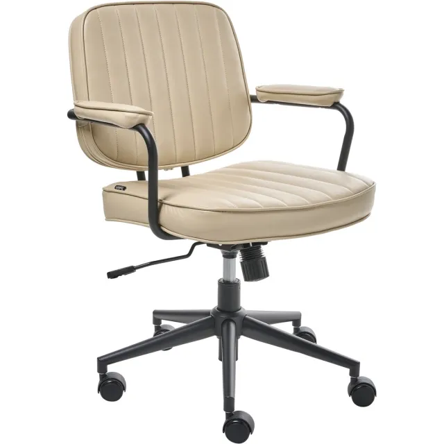 Beliani BERNE - Bureaustoel - Beige - Kunstleer