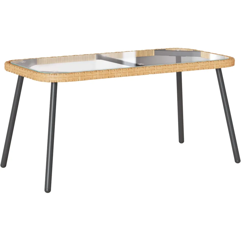 vidaXL Salontafel Bruin en zwart 90 x 45 x 43 cm poly rattan, foto 3