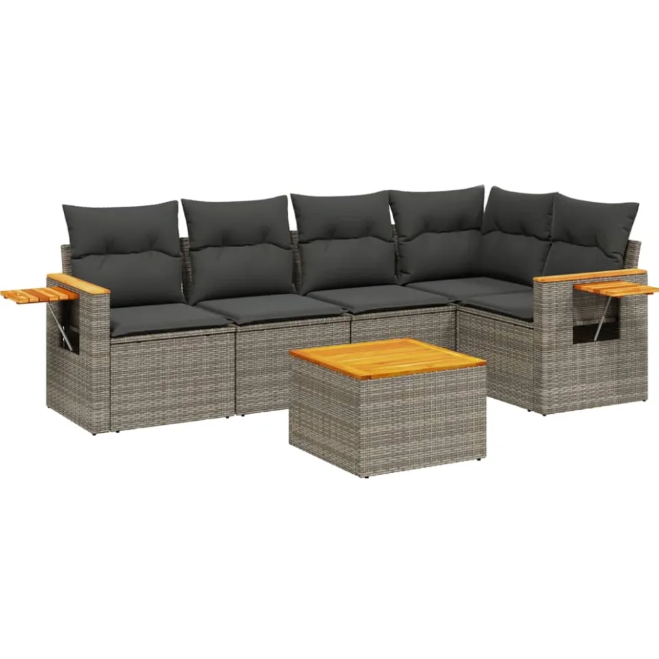 vidaXL Patio Sofa Set 5-zits Grey