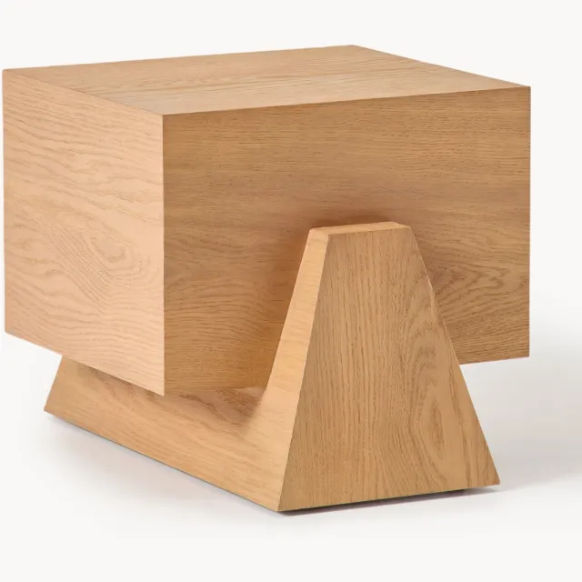 Westwing Collection Houten bijzettafel Harley Beige