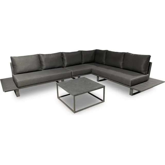 Tierra Outdoor Loungeset Bora Bora aluminium links Black