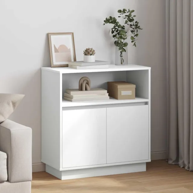 vidaXL LED Sideboard Wit 71 x 34,5 x 75 cm Bewerkt hout, foto 2