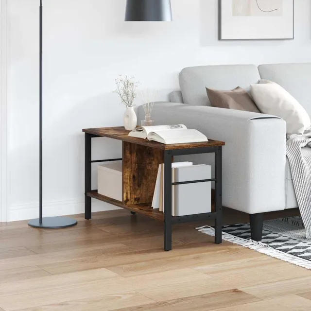 vidaXL Boekenkast 2-laags 82 x 32 x 47 cm Bewerkt hout Gerookt eiken, foto 2
