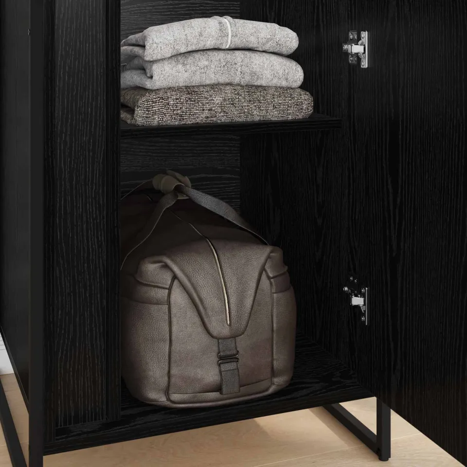 vidaXL Warderobe Zwart Eiken 50 x 50 x 200 cm, foto 3