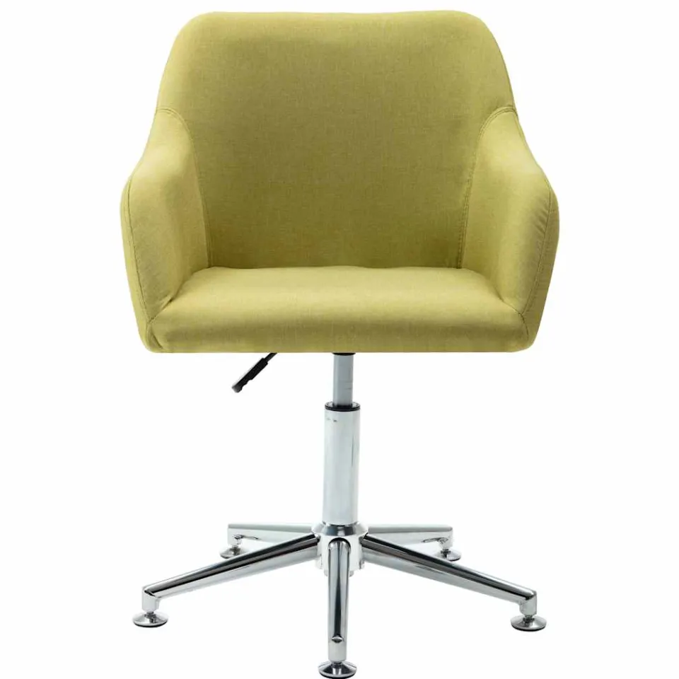 vidaXL Eetkamerstoelen draaibaar 2 st stof groen, foto 4