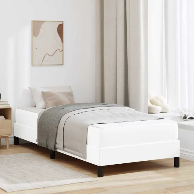 vidaXL Bedframe met matras Puur Wit 90 x 200 cm Stof