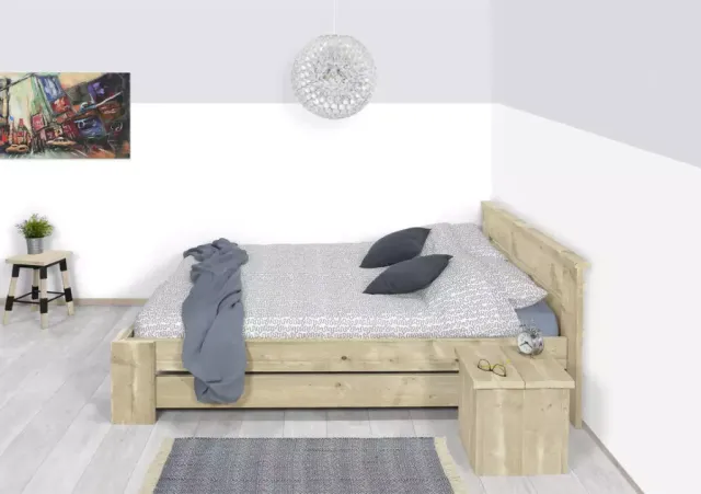 Steigerhouten bed Asel met hoofdbord