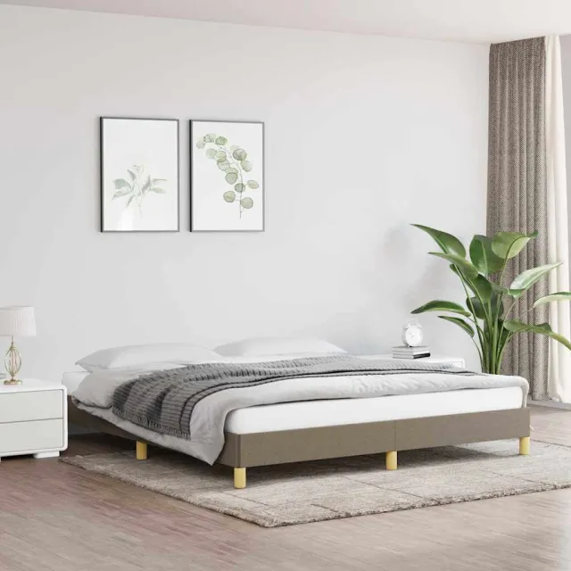 vidaXL Bedframe zonder matras stof taupe 180x200 cm