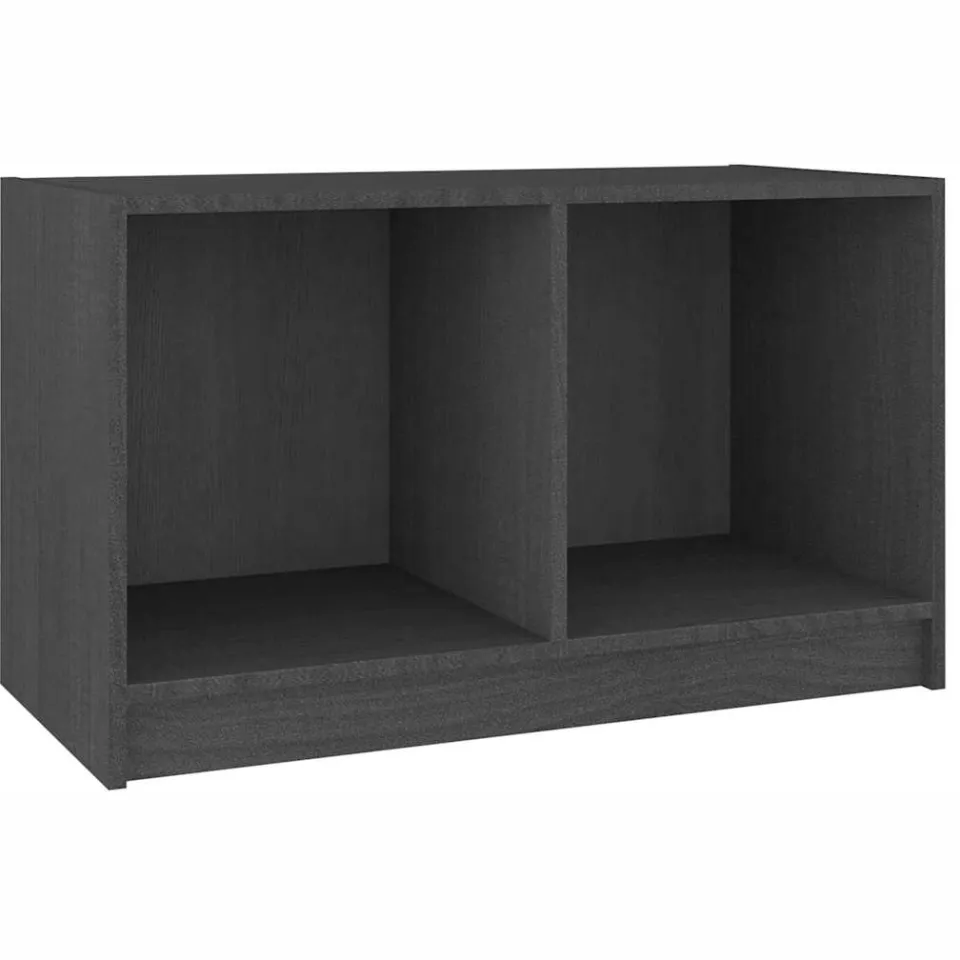 vidaXL Tv-meubel 70x33x42 cm massief grenenhout grijs