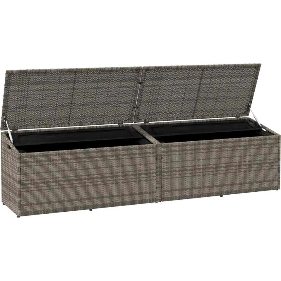 vidaXL Tuinbox 220x50x58 cm poly rattan grijs, foto 4
