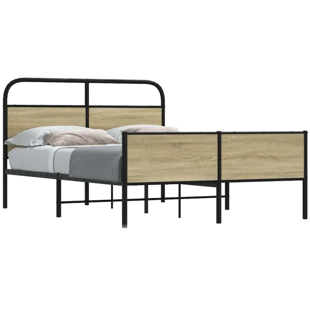 vidaXL Bedframe zonder matras bewerkt hout sonoma eikenkleur 140x190cm