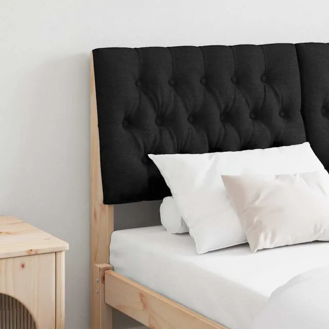 vidaXL Gestoffeerd hoofdbord Zwart 140 cm Massief grenenhout Bruin