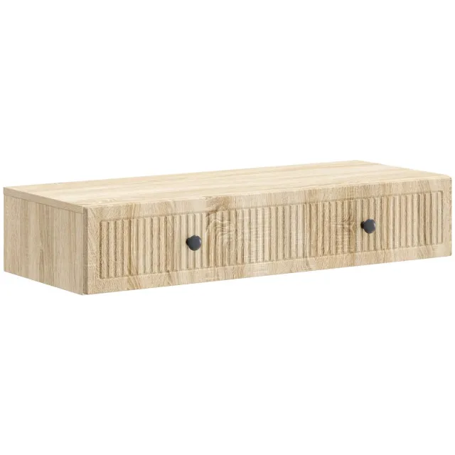 vidaXL Wandgemonteerde - Zijtafel - 87,5 - x - 34,5 - x - 17 - cm - Bewerkt - hout Sonoma Eiken
