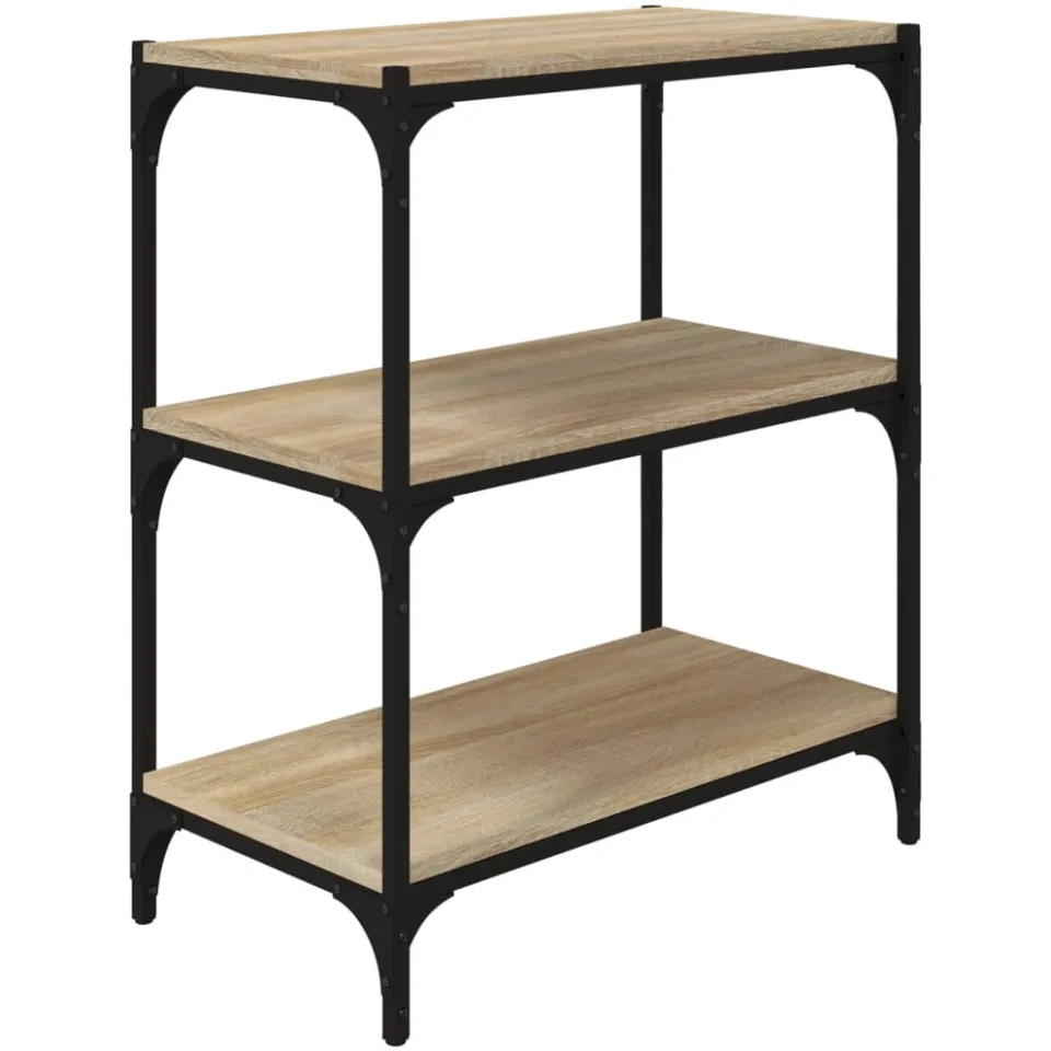 vidaXL Boekenkast 60x33x70,5cm bewerkt hout en staal sonoma eikenkleur Bruin