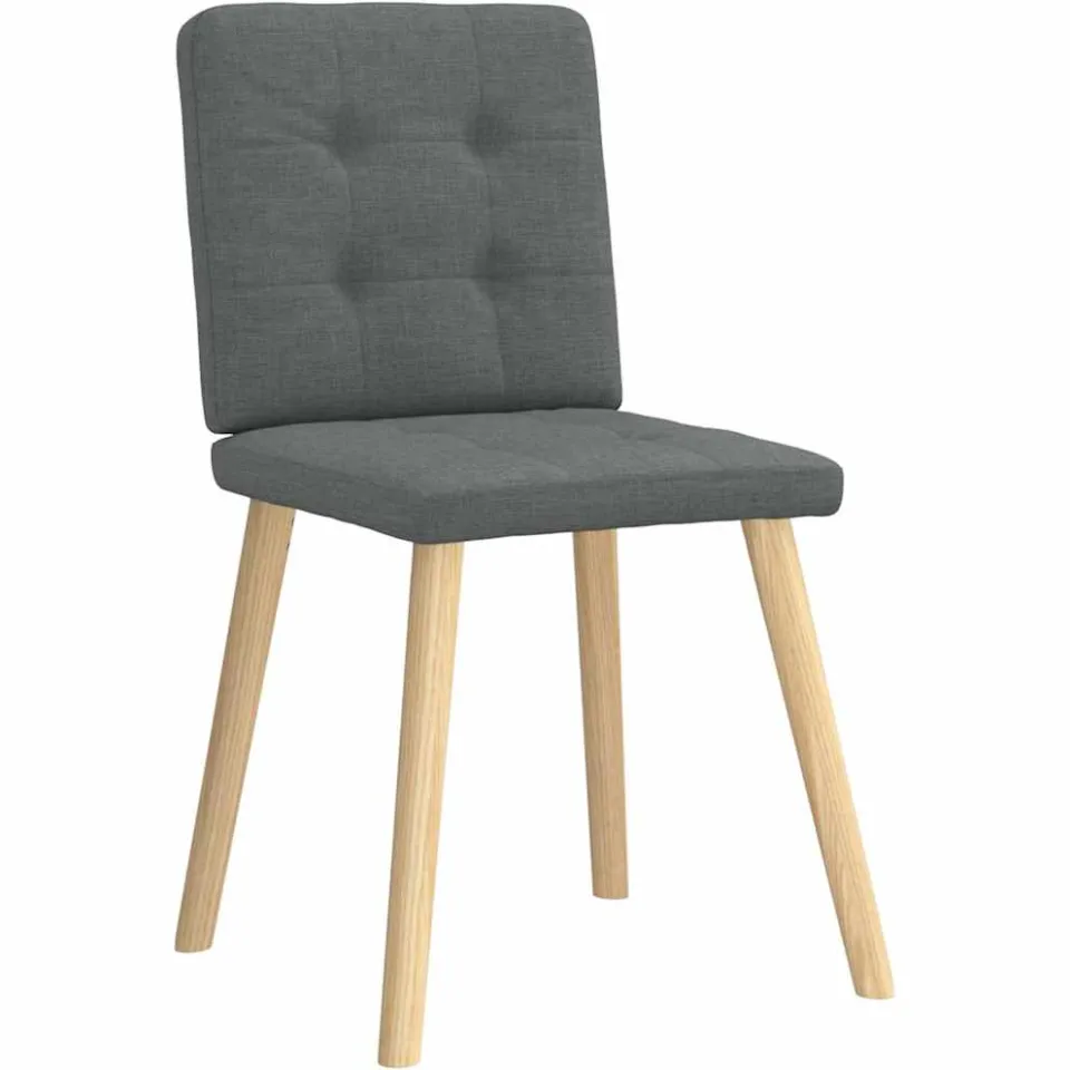 vidaXL Eetkamerstoelen 2 st stof donkergrijs