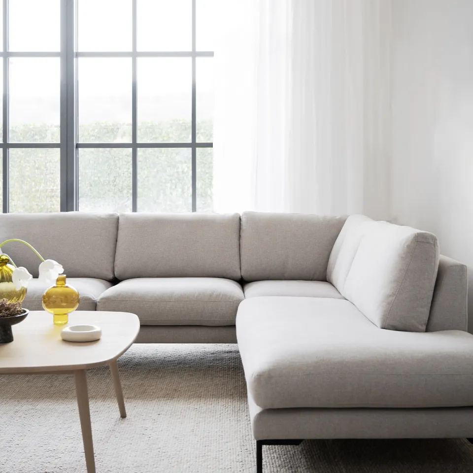 Rowico Home Corwin gestoffeerde hoekbank beige - rechts - 266 cm, foto 3