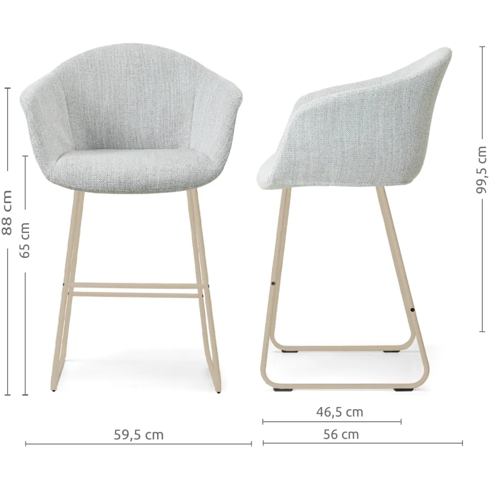 Nolon Nino-Otis barkruk grijs melange - beige onderstel - 65 cm, foto 2