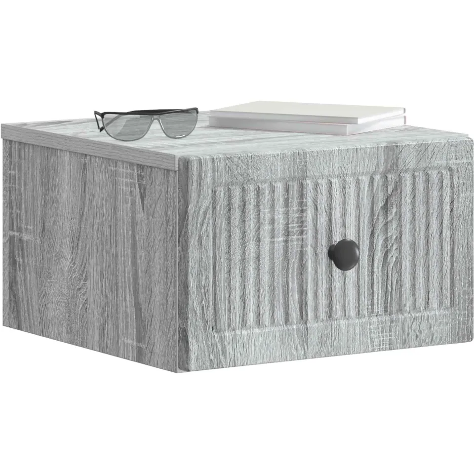 vidaXL Wandbeugel Bedkast 2 st Grijs sonoma 33 x 34,5 x 20 cm
