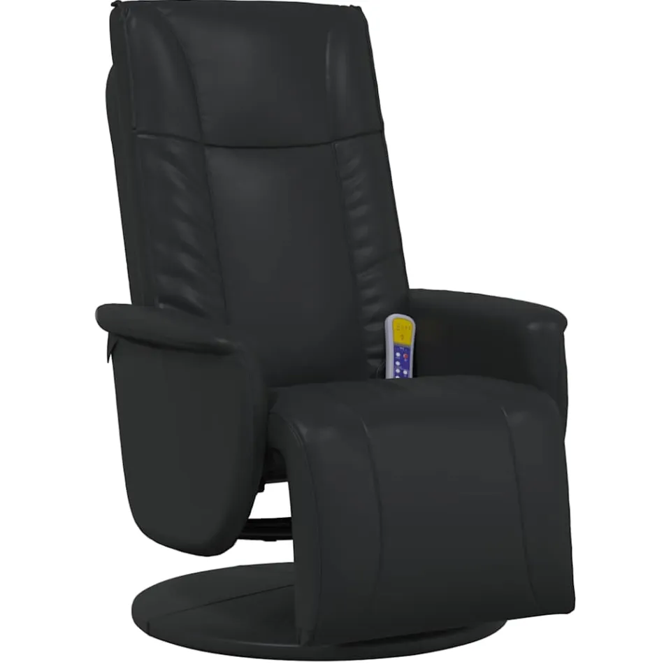 vidaXL Draaibare Massagestoel Zwart 71 x 90 x 105 cm Nep Leer