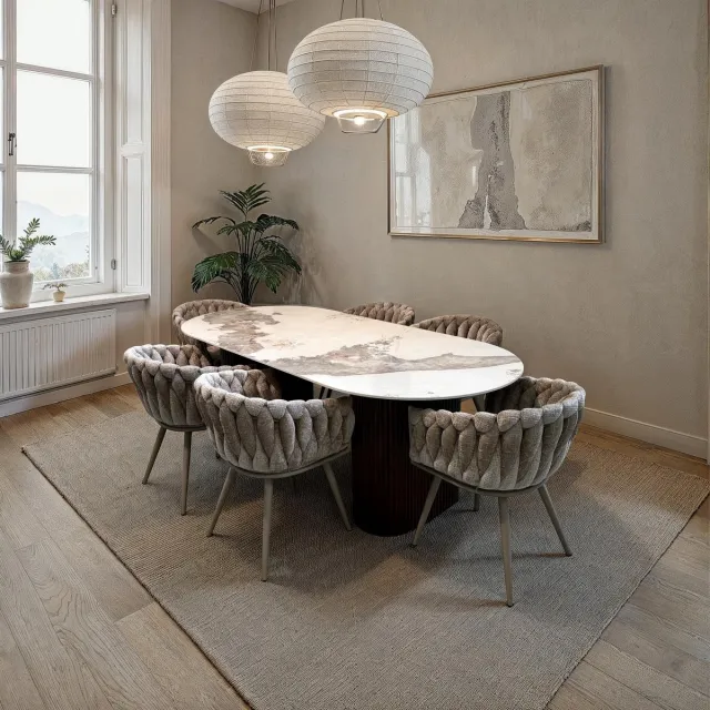Pole to Pole Urban Chique Eettafel Keramisch Marmer White