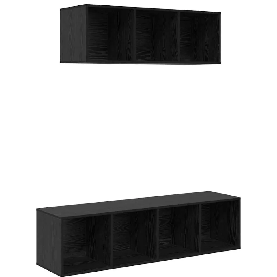 vidaXL Tv-meubelset 2 st Zwart Eiken Bewerkt hout, foto 3