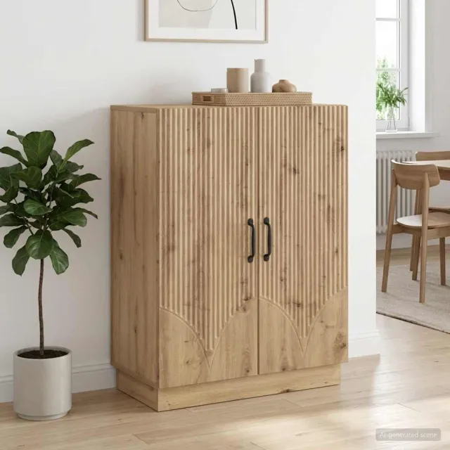 vidaXL Dressoir Artisanaal eiken 66 x 34,5 x 87 cm Bewerkt hout Bruin
