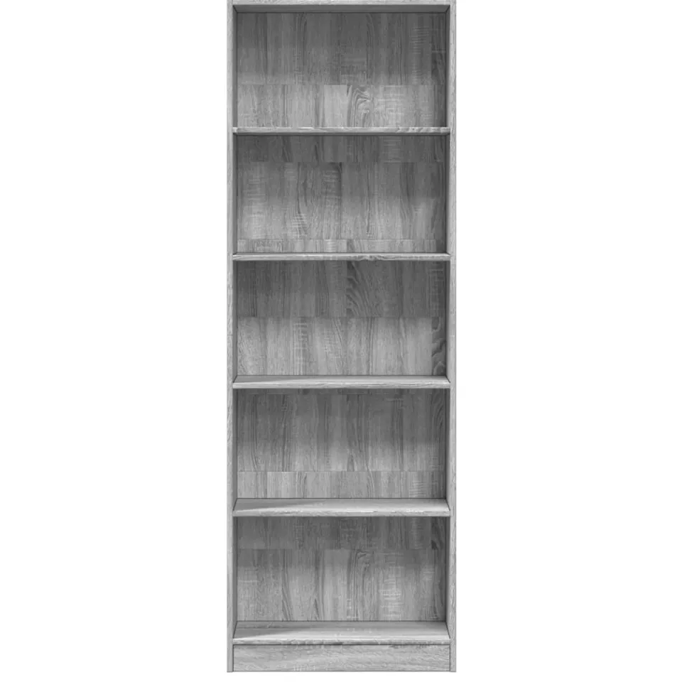 vidaXL Boekenkast 60x24x176 cm bewerkt hout grijs sonoma eikenkleurig, foto 3
