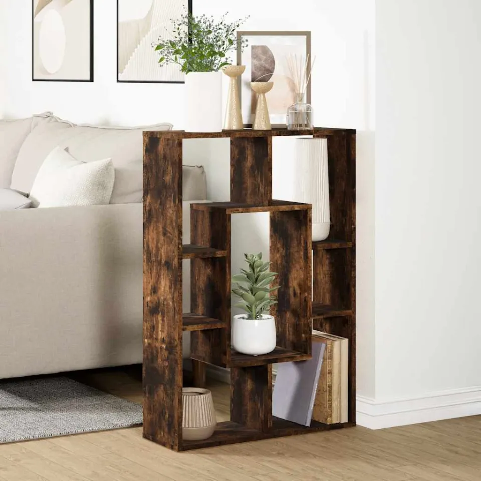 vidaXL Boekenkast 63x20x90 cm bewerkt hout gerookt eikenkleurig, foto 4