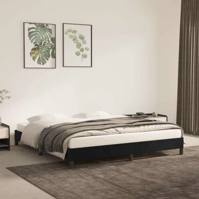vidaXL Bedframe zonder matras 160x200 cm fluweel zwart