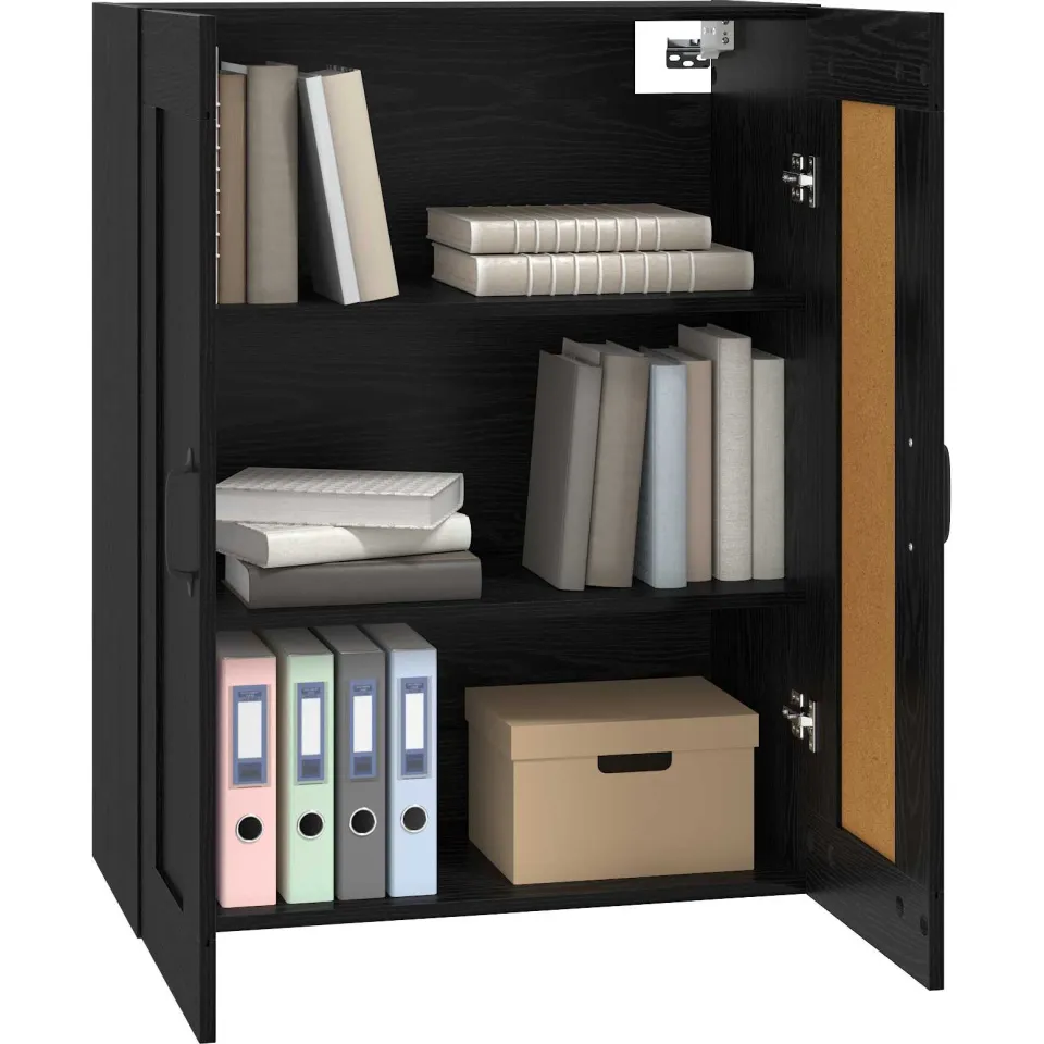 vidaXL Wandkast Zwart eiken 69,5 x 34 x 90 cm Bewerkt hout