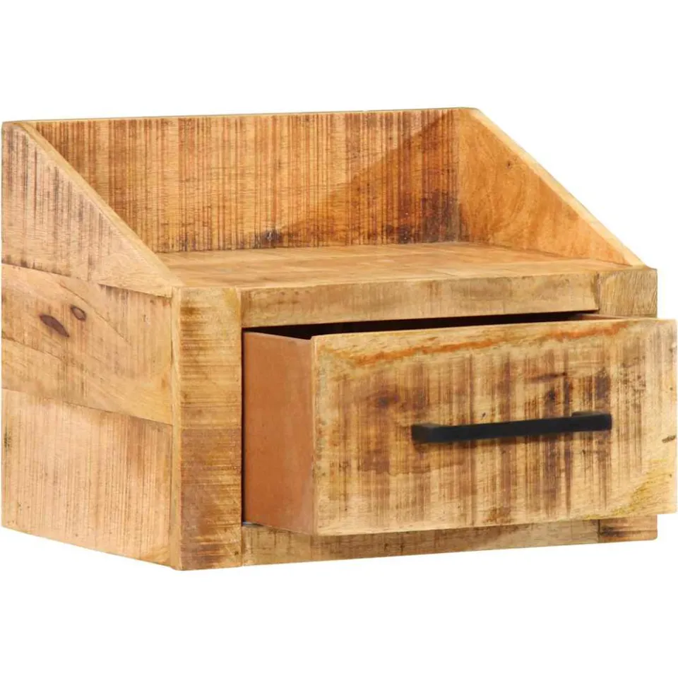vidaXL Nachtkastje met lade Bruin 40 x 30 x 30 cm Massief Mango Hout, foto 2