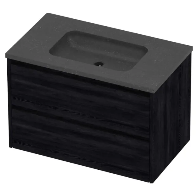 Proline Rollo Badmeubelset Hardsteen Elegant 80x46x54 cm Blue Stone Black Oak