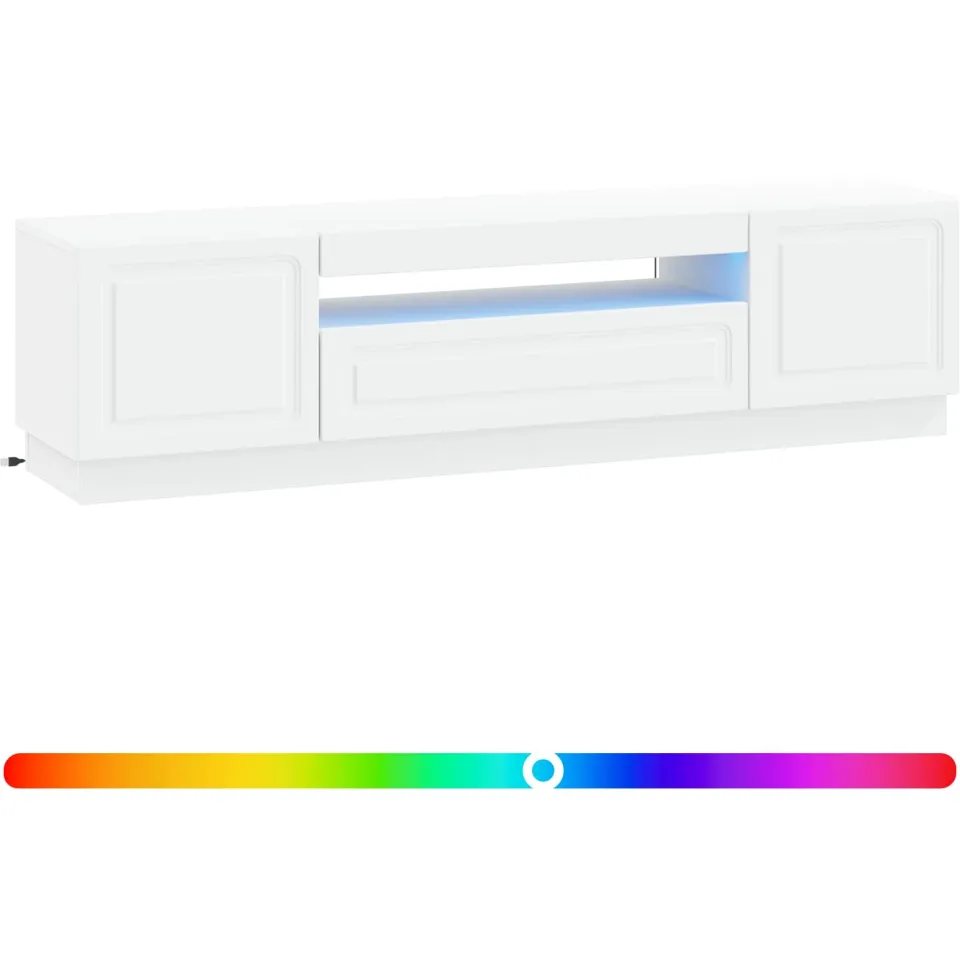 vidaXL LED tv-meubel Wit Bewerkt hout