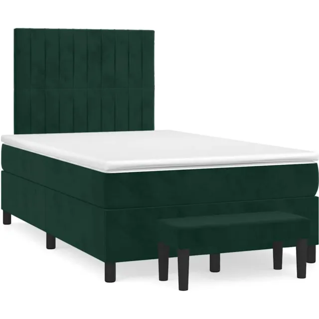 vidaXL Boxspring met matras fluweel donkergroen 120x190 cm groen