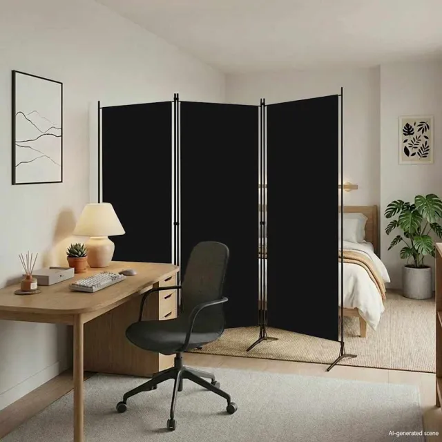 vidaXL Kamerscherm met 3 panelen 260x180 cm zwart, foto 2