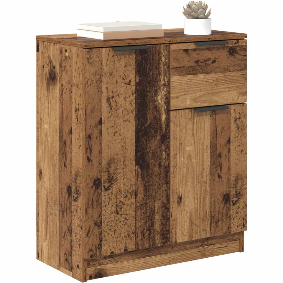 vidaXL Dressoir Oudhout 60 x 30 x 70 cm Bewerkt hout bruin, foto 2