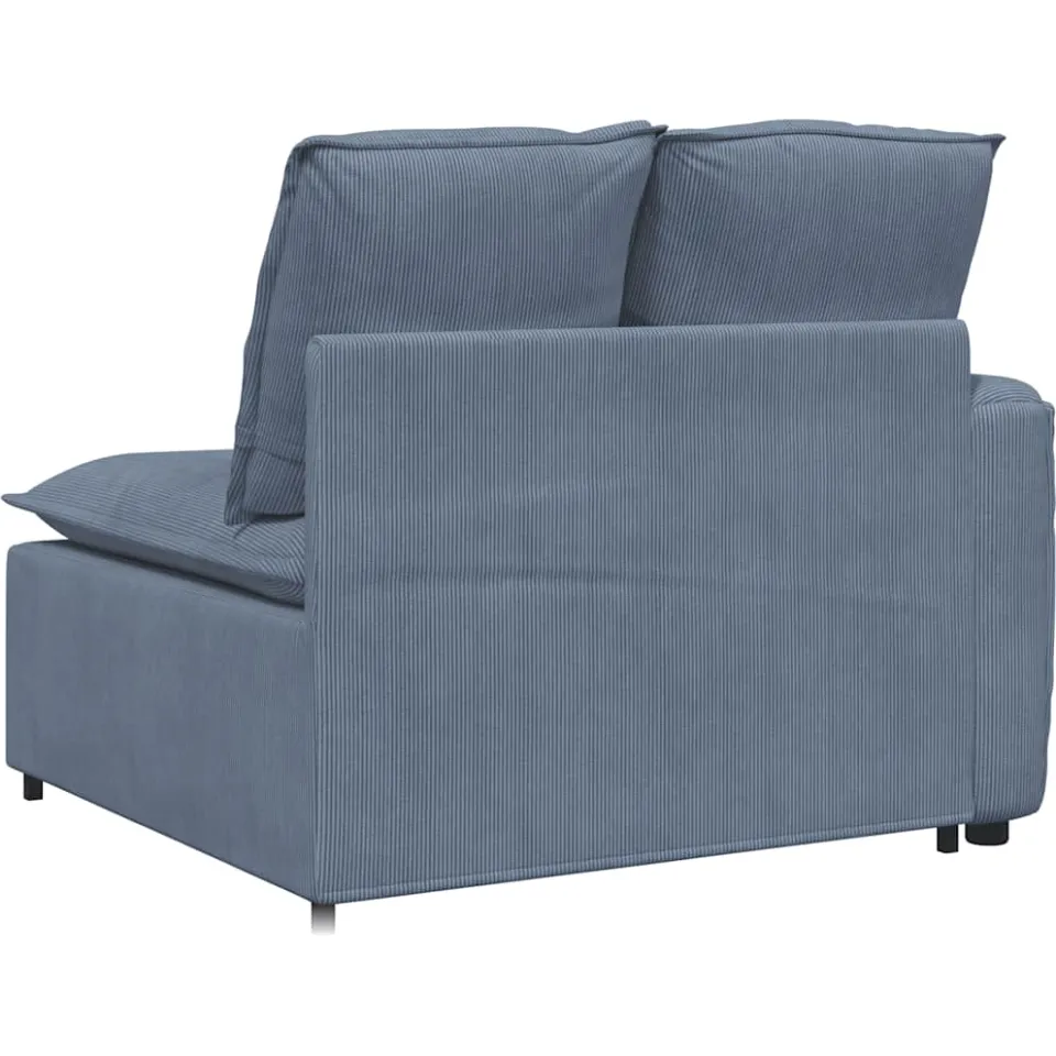 vidaXL Modulaire bank Armleuning eindmodule met kussens 100 cm blauw, foto 4