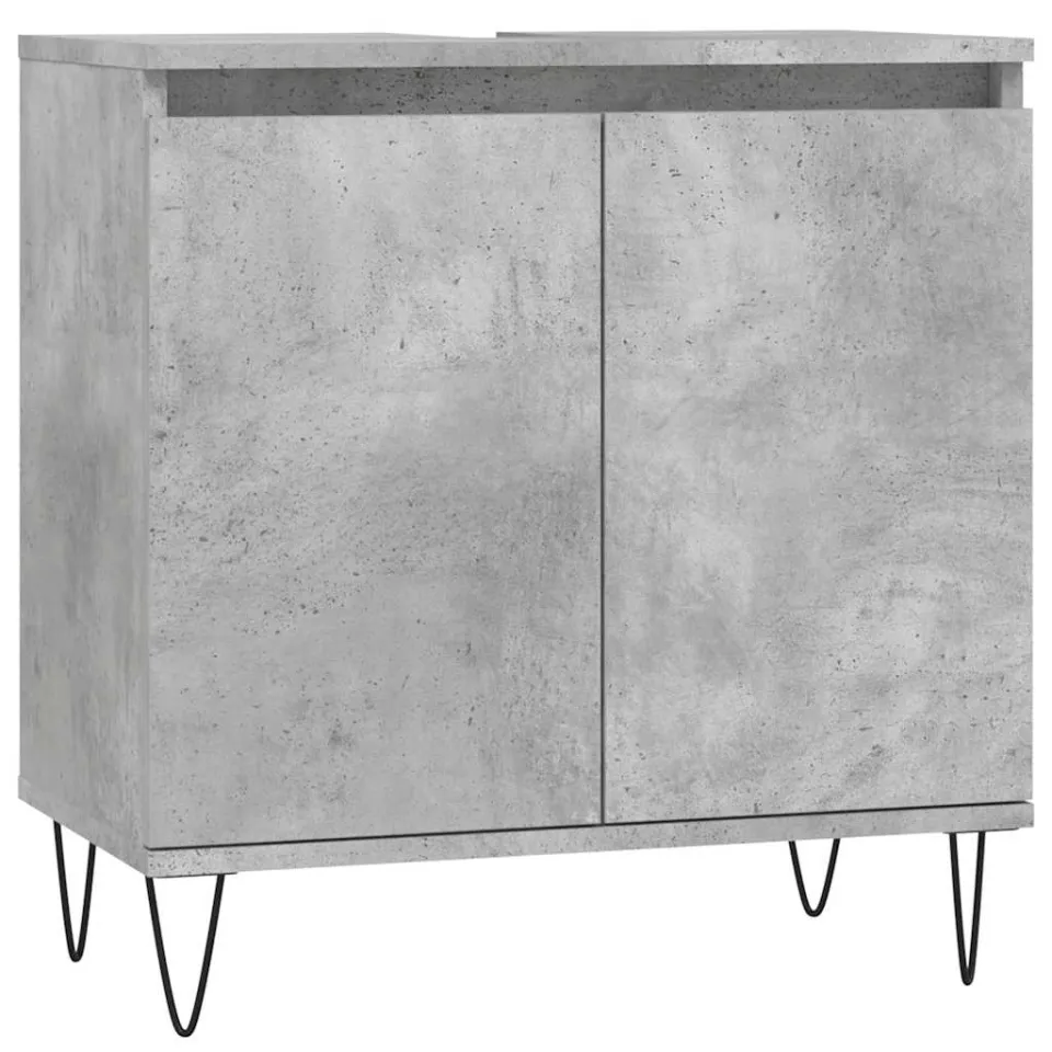 vidaXL Badkamerkast 58x33x60 cm bewerkt hout betongrijs grijs, foto 3