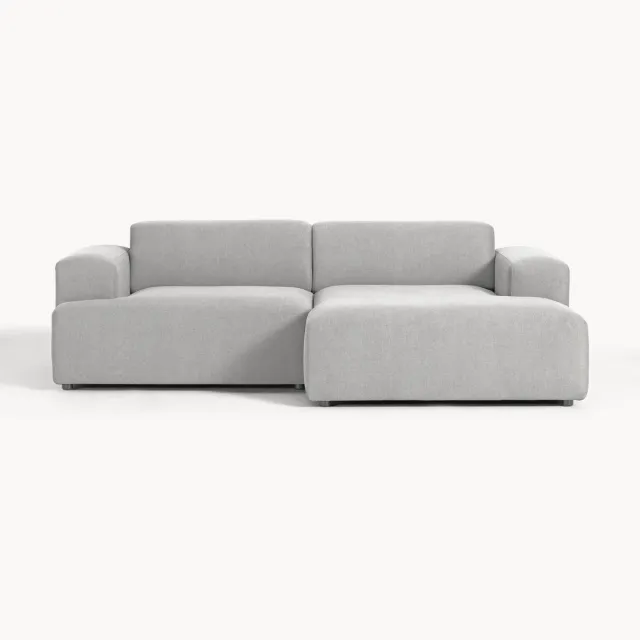 Westwing Collection Hoekbank Melva (3-zits) grijs