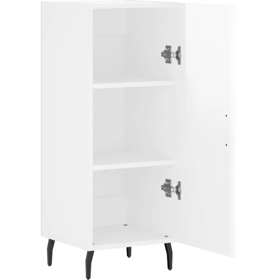 vidaXL Dressoir 34,5x34x90 cm bewerkt hout hoogglans wit
