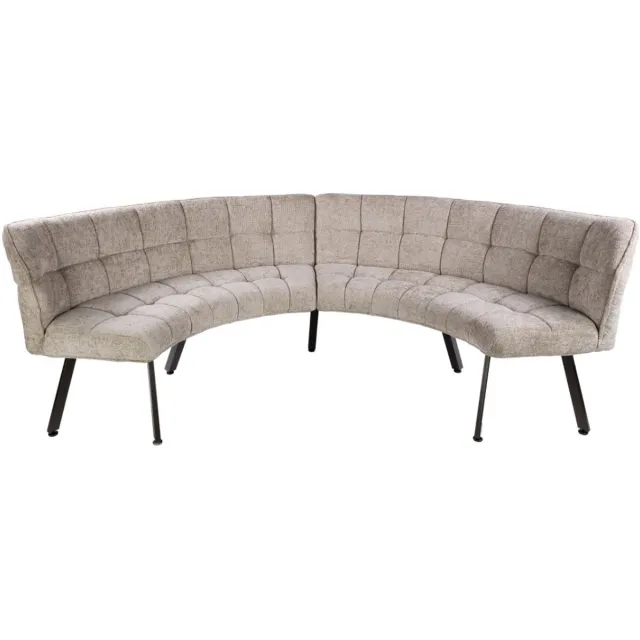 AnLi Style Eetkamerbank Raster rond 2DLG Bruin