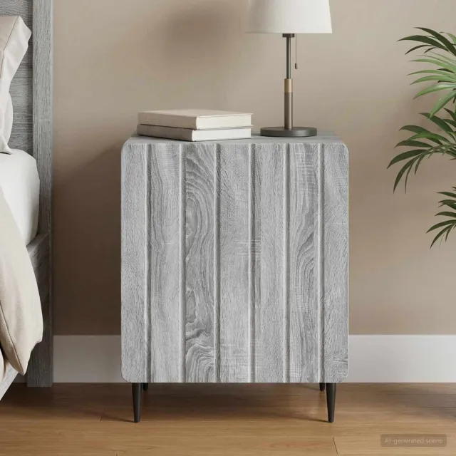 vidaXL Nachtkastje Grijs sonoma 43 x 34,5 x 52 cm Bewerkt hout