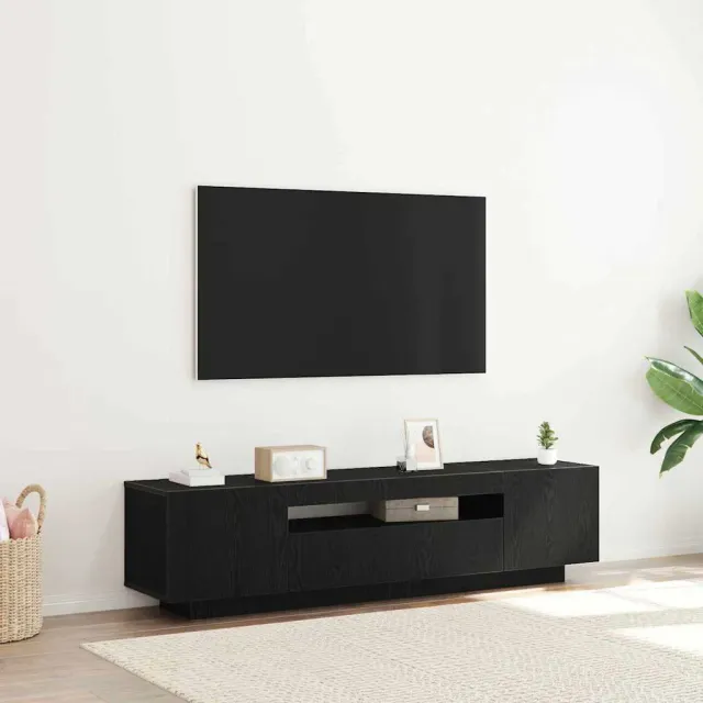 vidaXL TV-kast 160 x 35 x 40 cm Zwart Bewerkt hout, foto 2