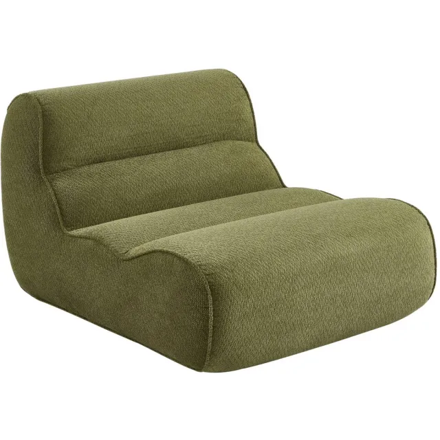 sweeek 1-zits loungestoel, fauteuil van chenille stof - dario Kaki