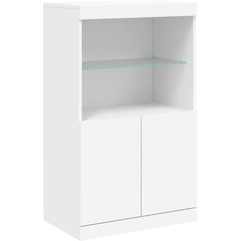 vidaXL Dressoir met LED-verlichting 60,5x37x100 cm wit