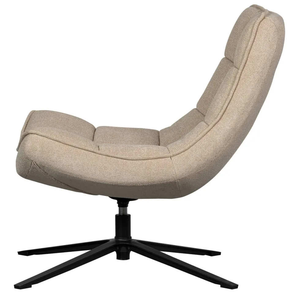 WOOOD Maudi Draaifauteuil - Polyester - Naturel - 84x74x86, foto 3