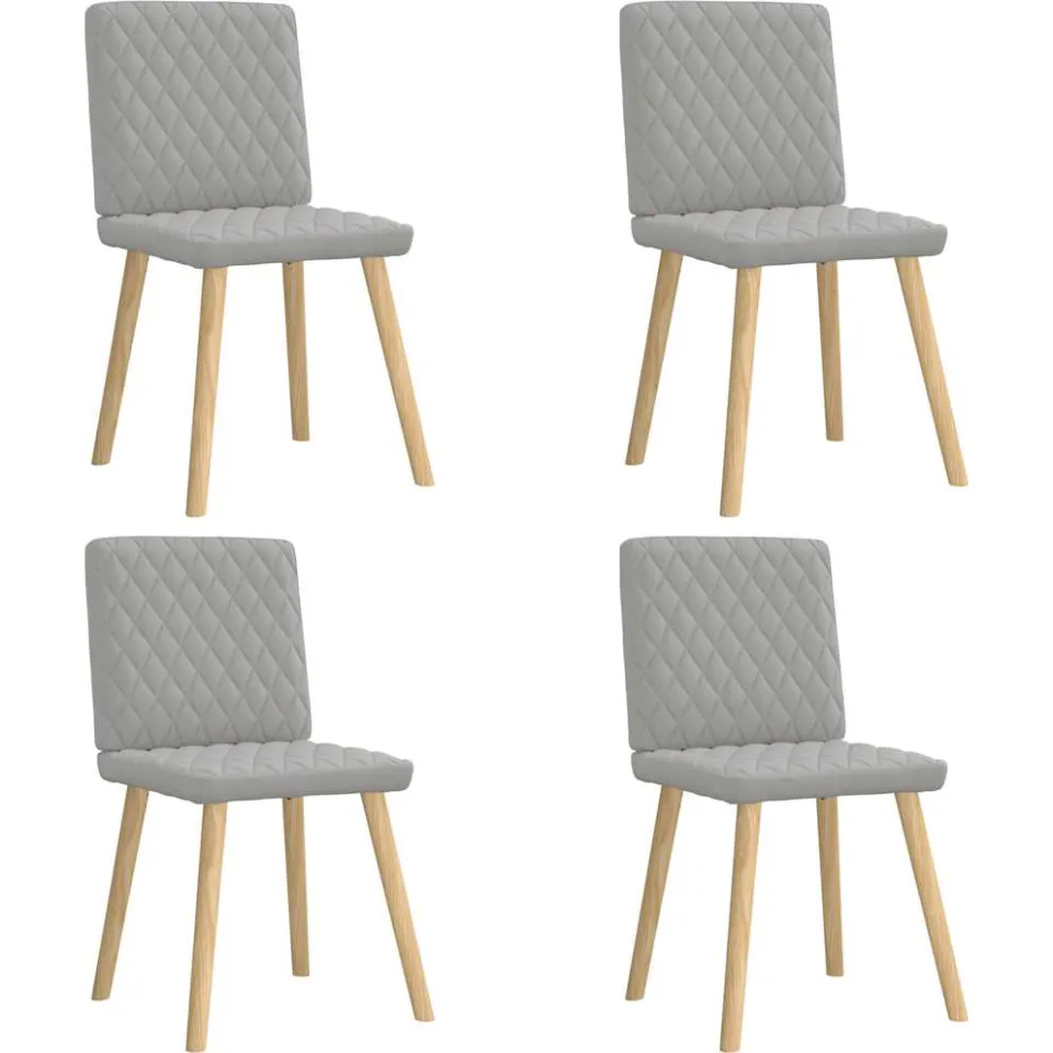 vidaXL Eetkamerstoelen 4 st stof wolk grijs, foto 3