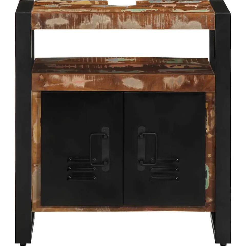 vidaXL Badkamerkast 38x33x160 cm massief recycled hout bruin, foto 3