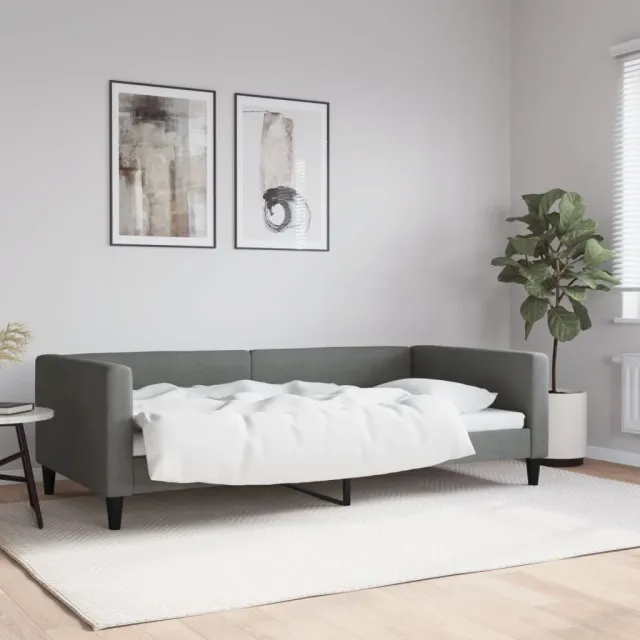 vidaXL Slaapbank 100x200 cm stof donkergrijs