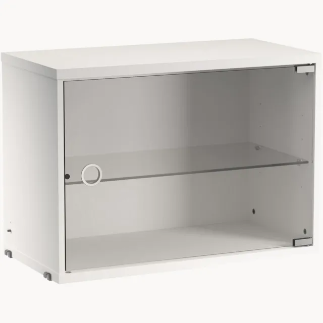 String Furniture Displaykast String System met draaideur, B 58 x D 30 cm Wit, Transparant